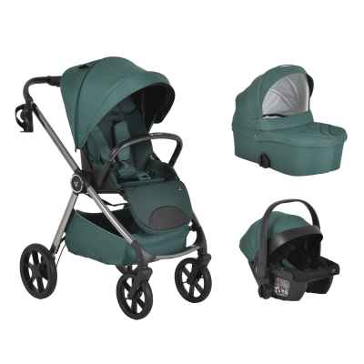 Комбинирана бебешка количка 3в1 Cangaroo Unique, Pine-Green