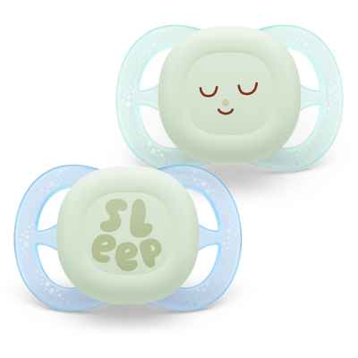 2 бр. залъгалки Philips Avent Ultra Start Night 0-2м дизайн Sleep, момче