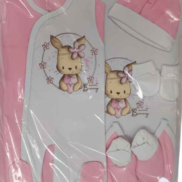 Комплект за изписване Светли, Зайче с цвете в розово/бяло-0w5Vu.jpeg