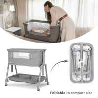 Бебешка мини кошара с падаща преграда 2в1 Lorelli Layla, Black/ wooden effect-1Jwnr.jpeg