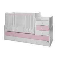 Бебешко легло Lorelli MAXI PLUS NEW 70/160, БЯЛО/ORCHID PINK-3BOX-1n2pd.jpeg