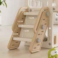 Детски приключенски център 11в1 с пързалка, катерушка, люлка и баскет кош Feelkids, кафяв-1rOPJ.jpeg