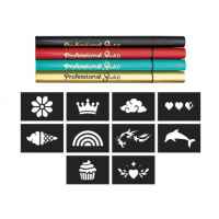 Творчески комплект Buki France, Химикалки за рисуване на татуировки с шаблони, Златни-1t9ub.jpeg