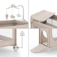 Бебешка сгъваема кошара KinderKraft LEODY UP, с аксесоари, Beige-1twuy.jpeg
