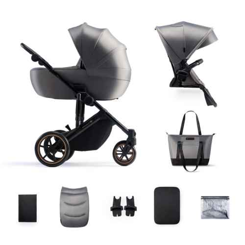 Бебешка комбинирана количка 2в1 Kinderkraft Prime 2, Shadow grey