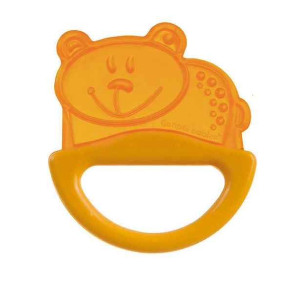 Силиконова дрънкалка с мека чесалка 0м+ Canpol, оранжево мече-2CcAU.jpg