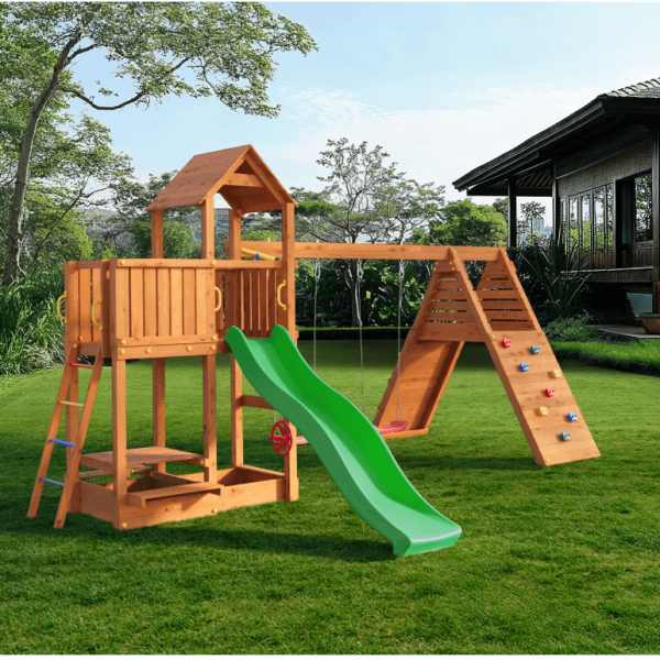 Детска площадка с пързалка и 2 люлки Fungoo Fluppi Double-2GLJ2.png