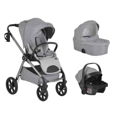 Комбинирана бебешка количка 3в1 Cangaroo Unique, Cloud-Silver