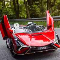 Акумулаторна кола JJ Lamborghini Sian 4x4 24V, двуместна червен металик-2XDtO.jpeg