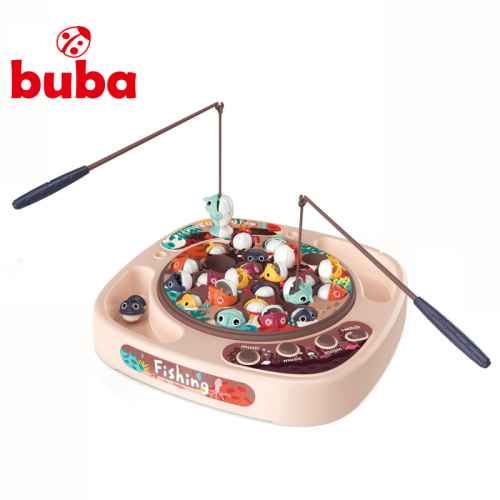 Комплект за риболов Buba Fishing 24 рибки, розов