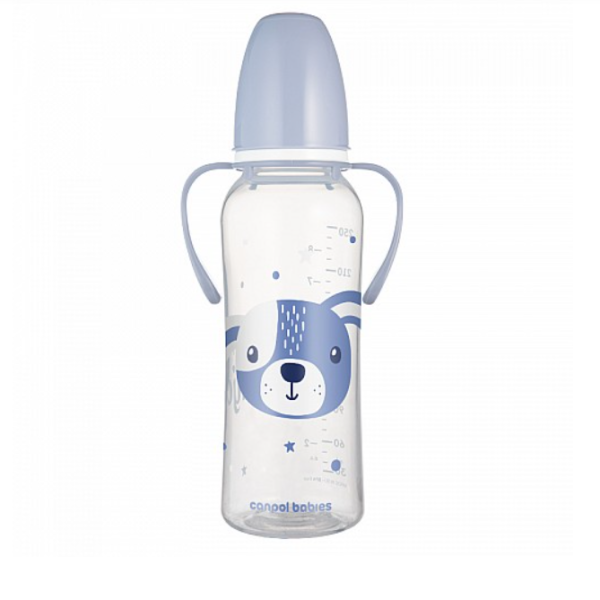 Шише с дръжки Canpol-Babies CUTE ANIMALS, Куче синьо 250 мл-3X3iJ.png