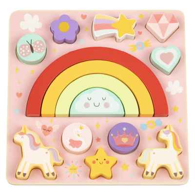 Дървен пъзел и игра за баланс 2в1 Moni Unicorn