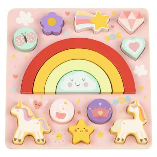 Дървен пъзел и игра за баланс 2в1 Moni Unicorn