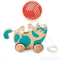 Дървена играчка за дърпане Hape, Коте с дрънкалка-414i2.jpeg