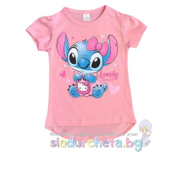 Детска тениска Светли, Стич розова-4PCZH.jpeg
