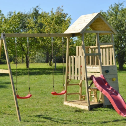 Детска площадка с пързалка и люлки Wendi Toys J10