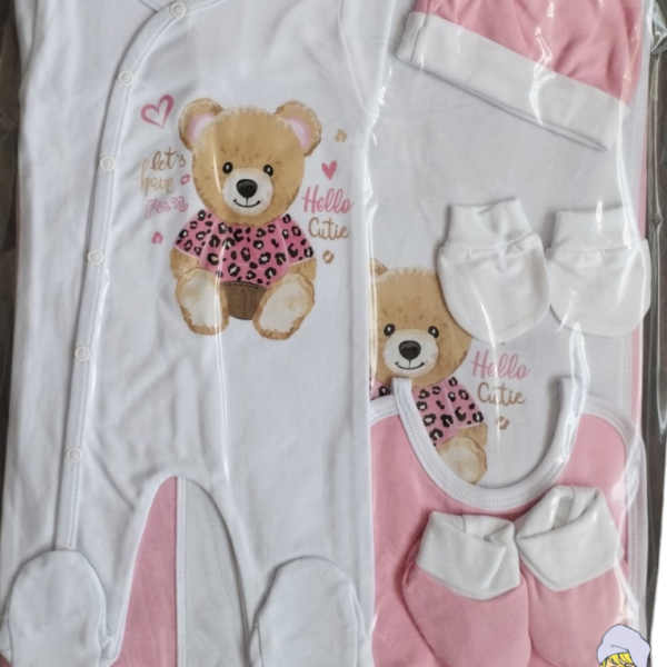 Комплект за изписване Светли, Мече розов/бял-4dagO.png