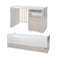 Бебешко легло Lorelli Trend Plus New 3-box, Бяло/ светъл дъб-4sBXW.jpeg