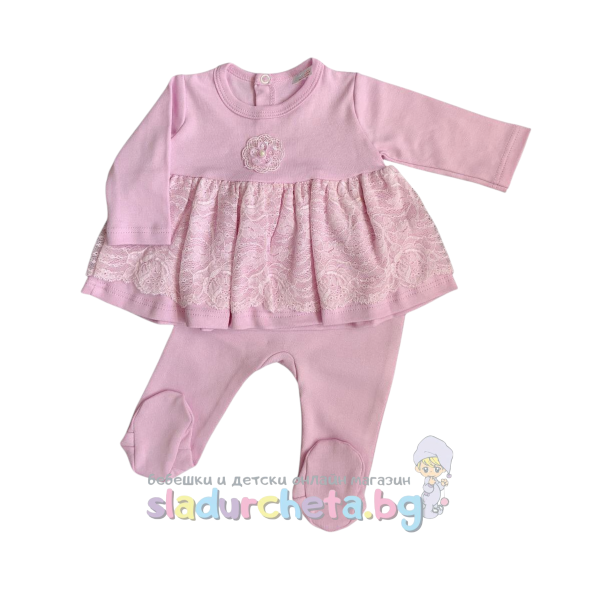 Комплект от 2 части Светли - рокля и ританка, розов-547l0.png