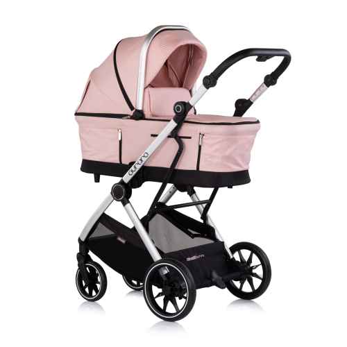 Комбинирана бебешка количка 3в1 Chipolino Аурора, розова пудра