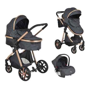 Комбинирана бебешка количка 4в1 Moni Alma, черна