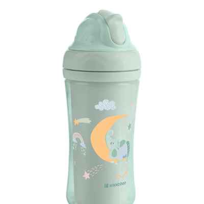 Чаша със силиконовa сламка Kikka Boo Moony me, Mint 220мл