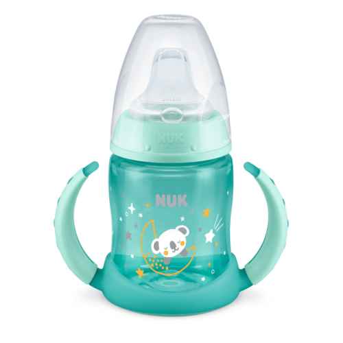 Чаша с мек накрайник NUK First Choice Glow in the Dark 150мл. 6-18м., синя