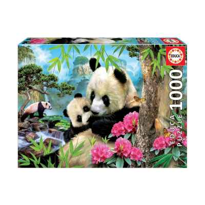Пъзел Educa, Семейство панди, 1000 части