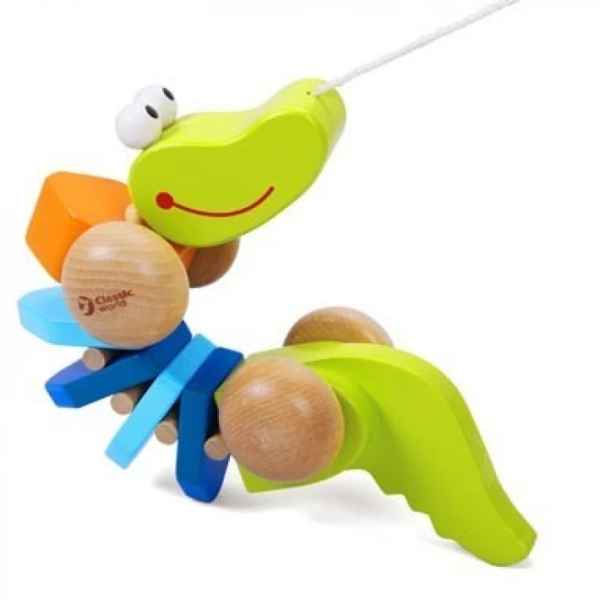 Дървено крокодилче за дърпане Classic World, с цветен дизайн-7432r.jpeg