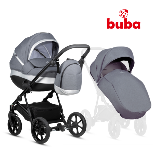 Бебешка комбинирана количка 2в1 Buba ZAZA 2, Dark Grey