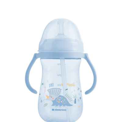 Чаша със силиконовa сламка Kikka Boo Dino World, Blue 300мл