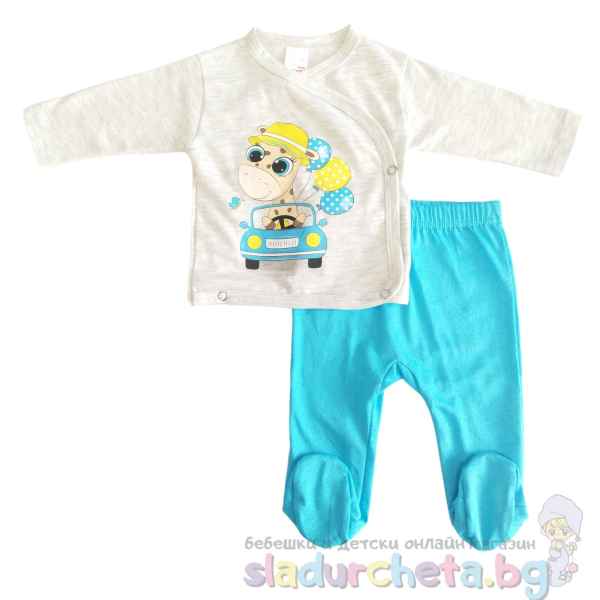 Комплект от 2 части Светли - жилетка и ританка, жираф-7Whzm.jpeg