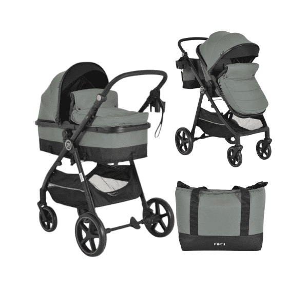 Комбинирана бебешка количка Moni Tokyo, зелен-7Yshp.png