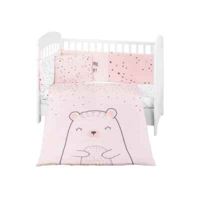 Бебешки спален комплект Kikka Boo 6 части, Bear with me Pink