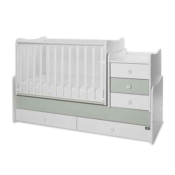 Бебешко легло Lorelli MAXI PLUS NEW 70/160, БЯЛО/MILKY GREEN-3BOX-7yY8B.jpeg