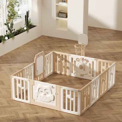 Бебешка ограда с баскетболен кош и дъска за рисуване Feelkids, Бухалче