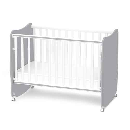 Бебешко легло Lorelli Stars 60x120 см, Бяло+Stone grey