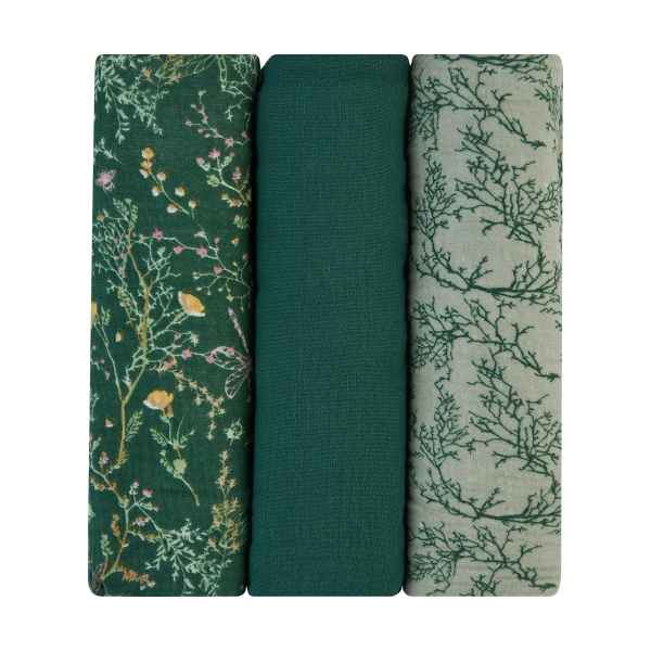 Комплект от 3бр муселинови пелени Kikka Boo Secret Garden Green, 100х100см-8SQ2N.jpg