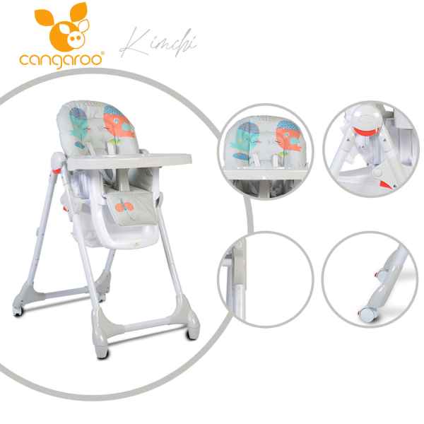 Столче за хранене Cangaroo Kimchi, сиво-8WW9N.jpg