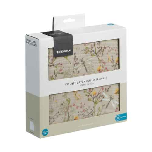 Одеяло от муселин двупластово Kikka Boo, 100х100 см Secret Garden Beige