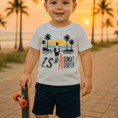 Комплект от 2 части Светли - тениска и къс панталон