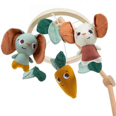 Дървена еко въртележка Tiny Love Garden of Adventures за бебешка кошара