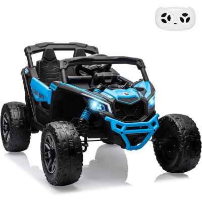 Акумулаторен джип JJ Can-Am Maverick 4x4 UTV 24v, двуместен син металик
