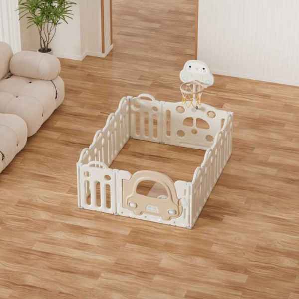 Бебешка ограда с баскетболен кош и табло с активности Feelkids, Кафява кола-9XiIi.jpeg