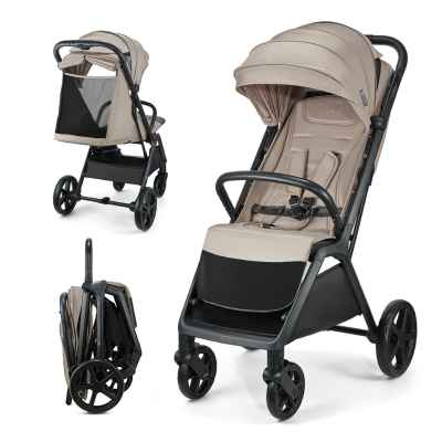 Лятна бебешка количка KinderKraft Loom, Linen beige