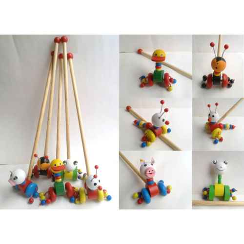 Дървена играчка за бутане, асортимент