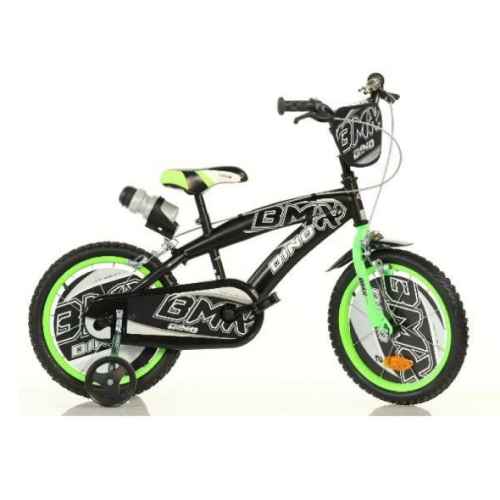 Детски велосипед Dino Bikes BMX 14“ с бутилка, Black/Green