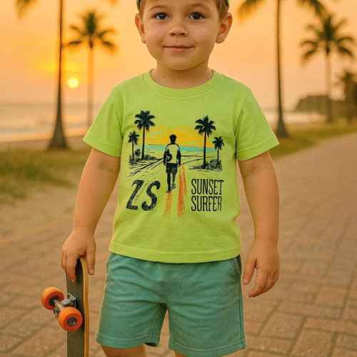 Комплект от 2 части Светли - тениска и къс панталон