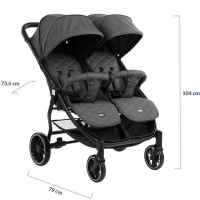 Бебешка количка за близнаци Kikka Boo Happy 2, Black 2023 -AYMta.jpeg