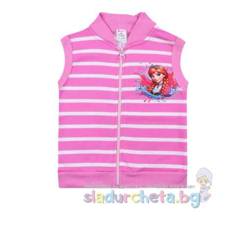 Детски елек Светли, розово райе